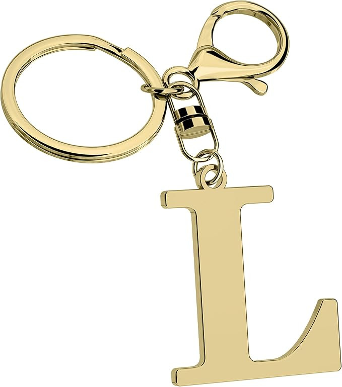 Stainless Steel Gold Letter A-Z Keychain for Women Men, Initial Letter Pendant with Key Ring, Cha... | Amazon (US)
