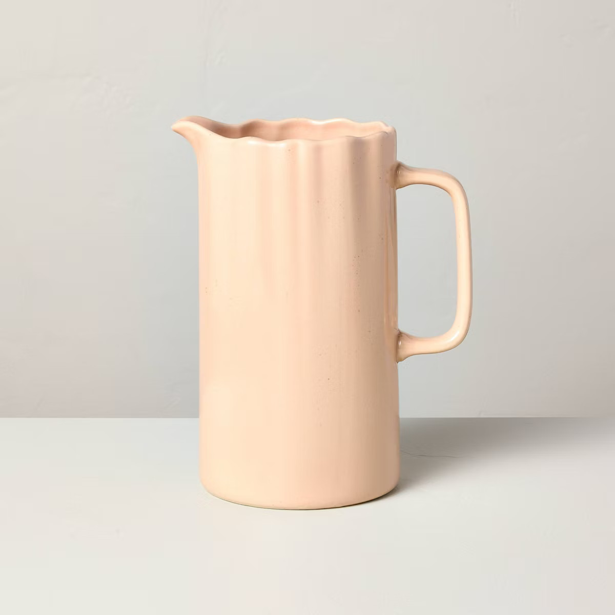 65oz Scalloped Stoneware Beverage Pitcher Blush - Hearth & Hand™ with Magnolia | Target