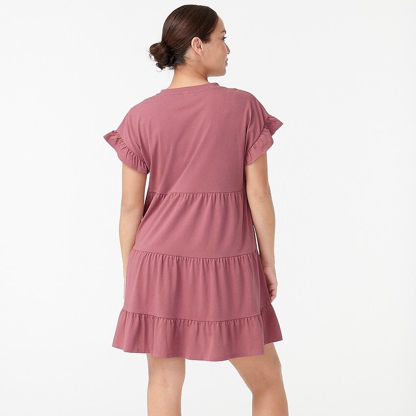 Tiered dress in broken-in jersey | J.Crew US