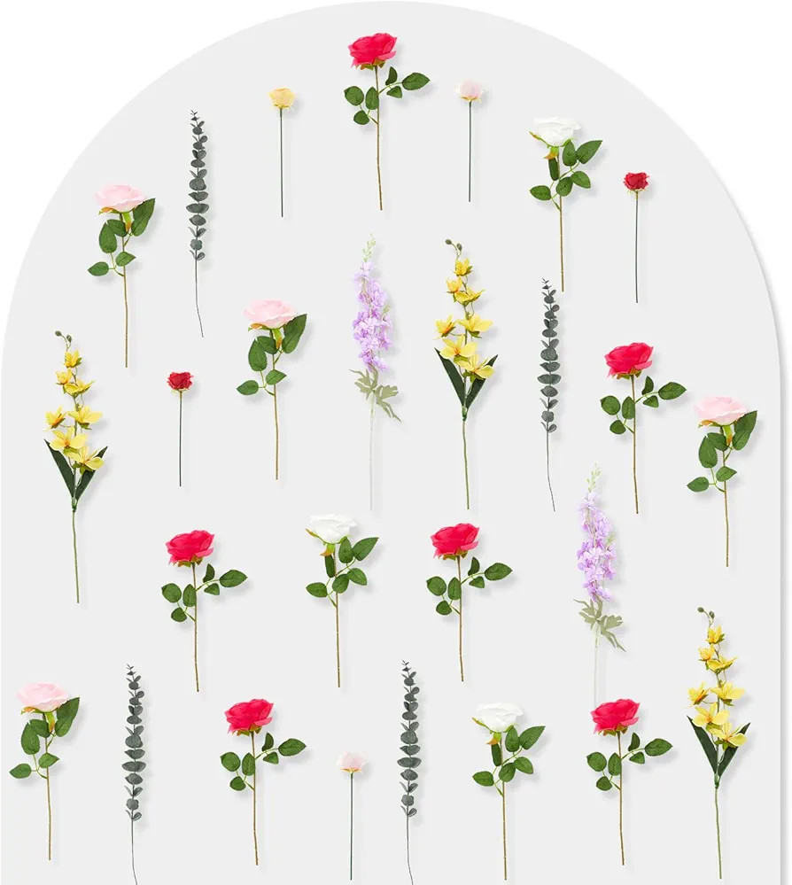 Giegxin 27 Pcs Artificial Wildflowers Large Size Wildflower Birthday Party Decorations for Backgr... | Amazon (US)