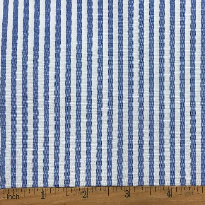 1/8" Blue and White Striped Fabric, Lightweight Polycotton for Sewing Spring Easter Decor and Sum... | Amazon (US)