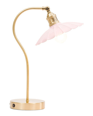 19in Scalloped Shade Table Lamp With Charging Port | TJ Maxx