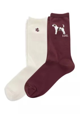 Lauren Ralph Lauren Women's Fall Dog 2 Pack Socks - Jack Russell | Belk