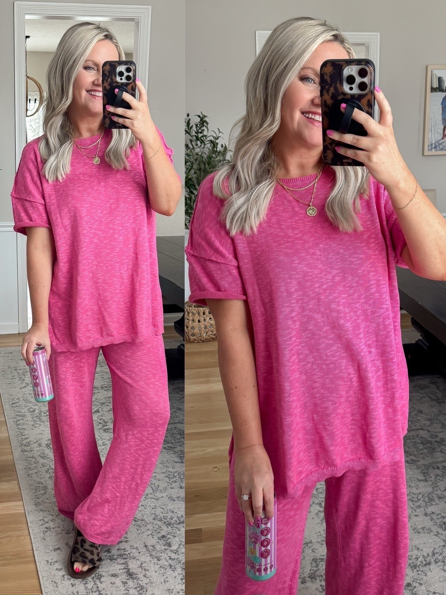 This pink matching pant set is such a cute and effortless outfit for spring. The coordinated look makes getting dressed so easy while still feeling comfortable and put together for errands, travel days, or casual outings.
Wearing size small.
pink matching set two piece outfit spring outfit ideas lounge set outfit comfy travel outfit casual spring outfit coordinated outfit everyday style womens spring fashion athleisure set lovelylifestyling

#LTKootd #LTKTravel #LTKActive