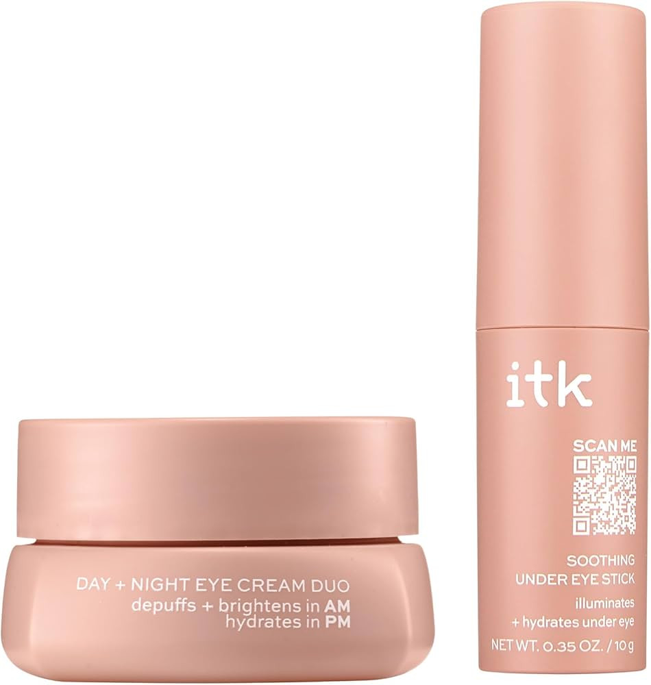 ITK Skincare Eye Cream Set - Caffeine Infused Under Eye Stick + Anti Aging Day + Night Eye Cream ... | Amazon (US)