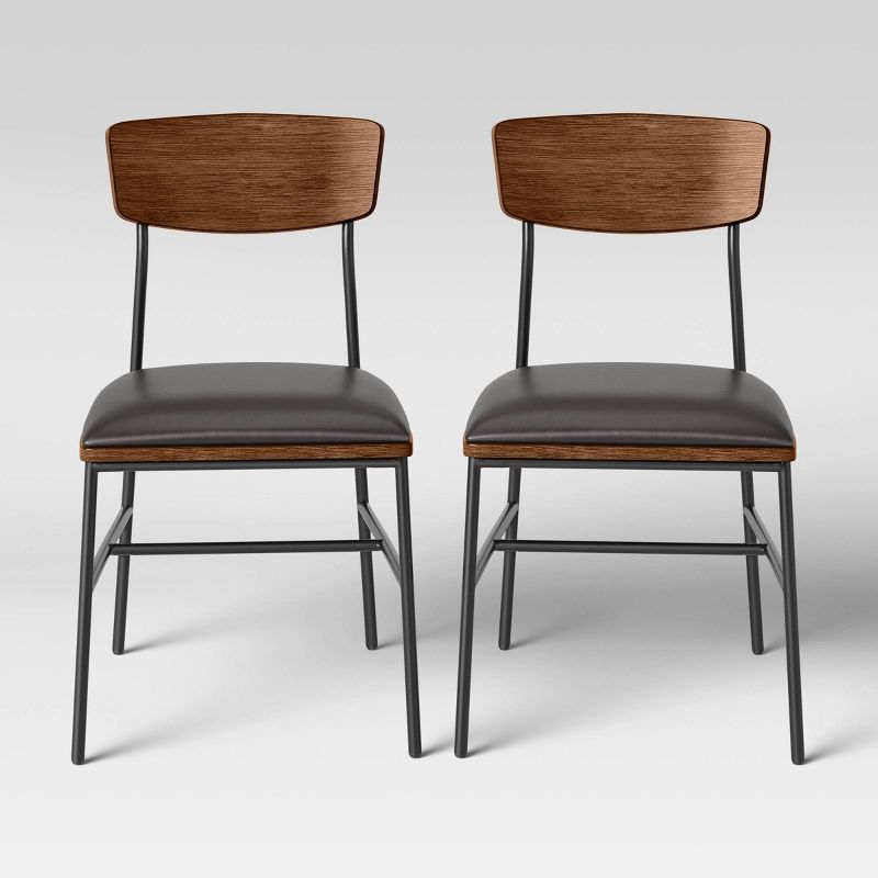 2pk Telstar Mid-Century Modern Mixed Material Dining Chair - Project 62™ | Target