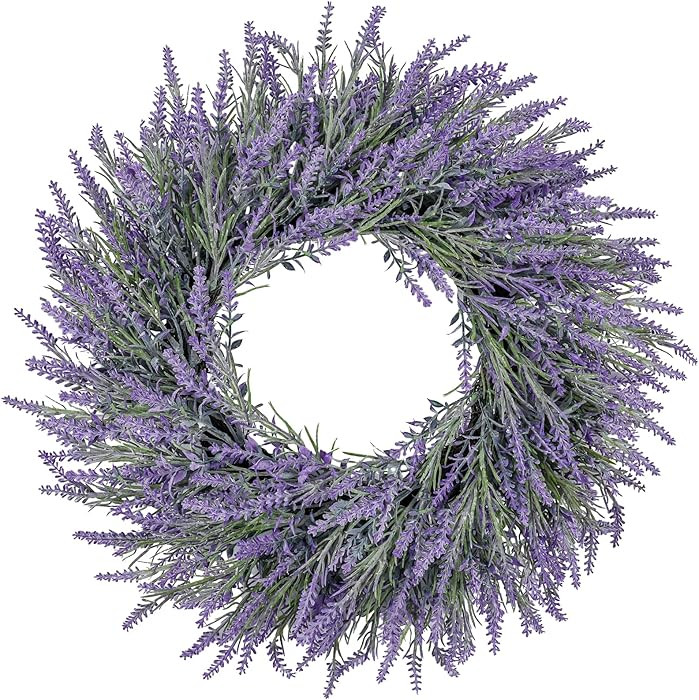 26 Inch Large Lavender Wreaths for Front Door Outside Summer Spring Wreaths for Front Door Floral... | Amazon (US)