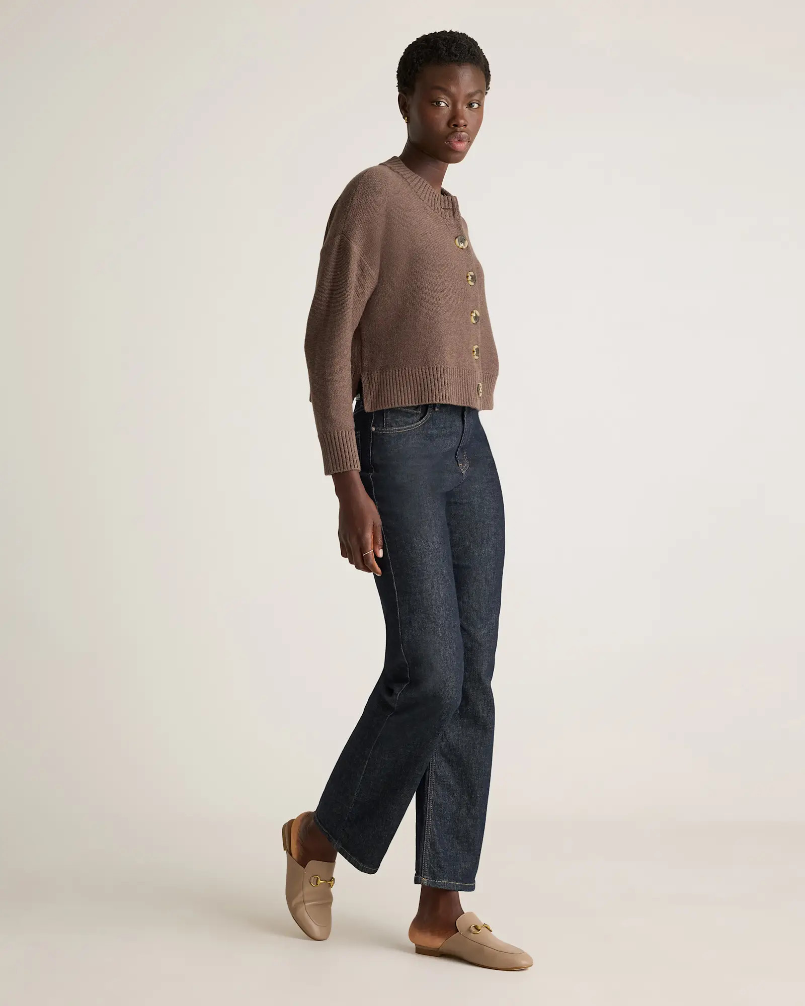 100% Organic Cotton Cropped Cardigan | Quince