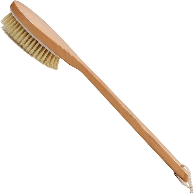 OWIIZI Bath Brushes with Soft and Natural Bristles Antiskid Wooden Long Handle Shower Body Scrubb... | Amazon (US)