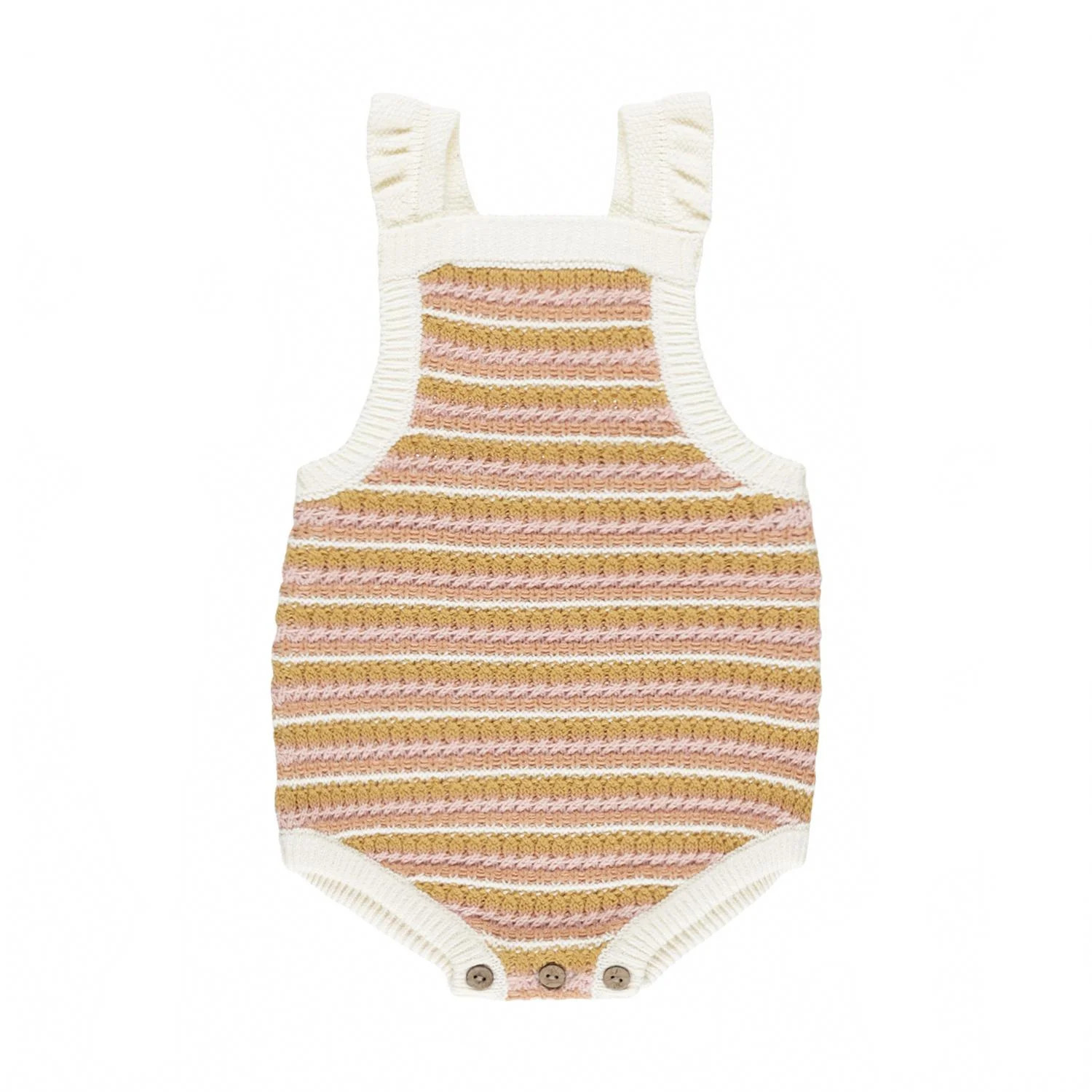 Baby Crochet Romper In Pink Stripe | Shop Simon