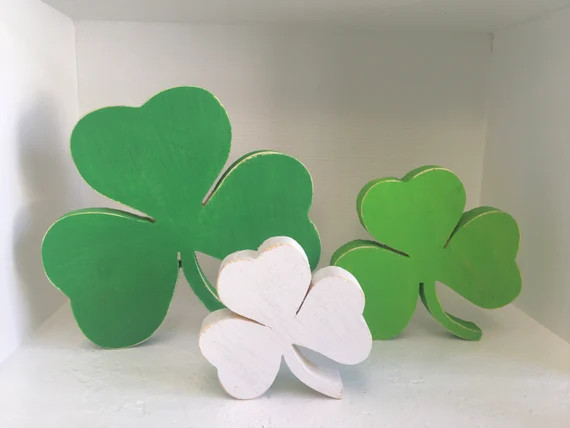 St. Patrick's Day Decor Wooden Shamrock Tiered Tray | Etsy | Etsy (US)