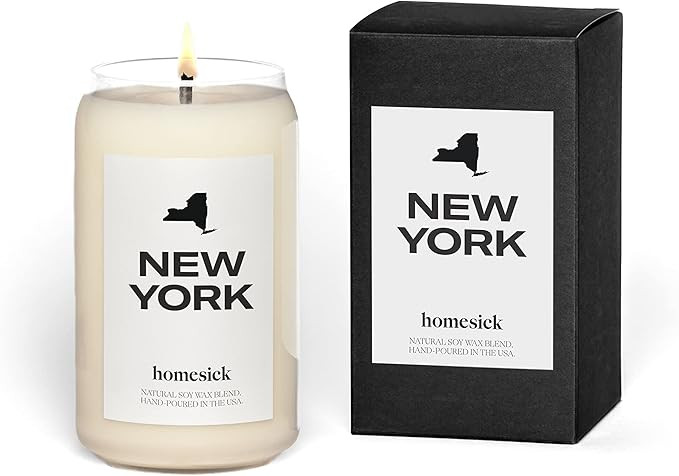 Homesick Premium Scented Candle, New York - Scents of Apple Peel, Nutmeg, Clove, 13.75 oz, 60-80 ... | Amazon (US)