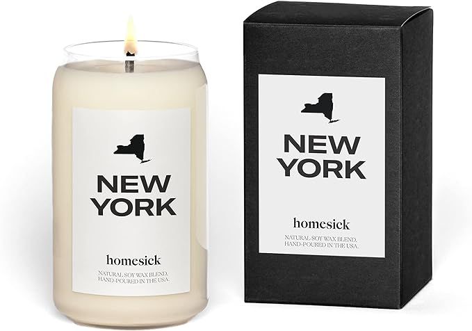 Homesick Premium Scented Candle, New York - Scents of Apple Peel, Nutmeg, Clove, 13.75 oz, 60-80 ... | Amazon (US)