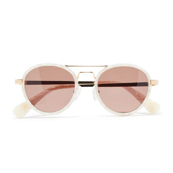 MOTHER OF PEARL DOWNTOWN AVIATOR SUNGLASSES | LELE SADOUGHI