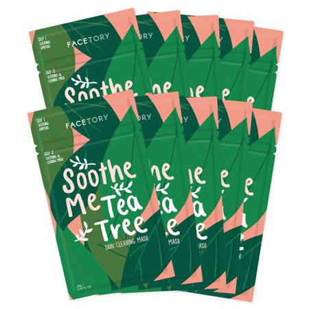 FaceTory Soothe Me Tea Tree 2-Step Sheet Mask - Pack of 10 | Walmart (US)