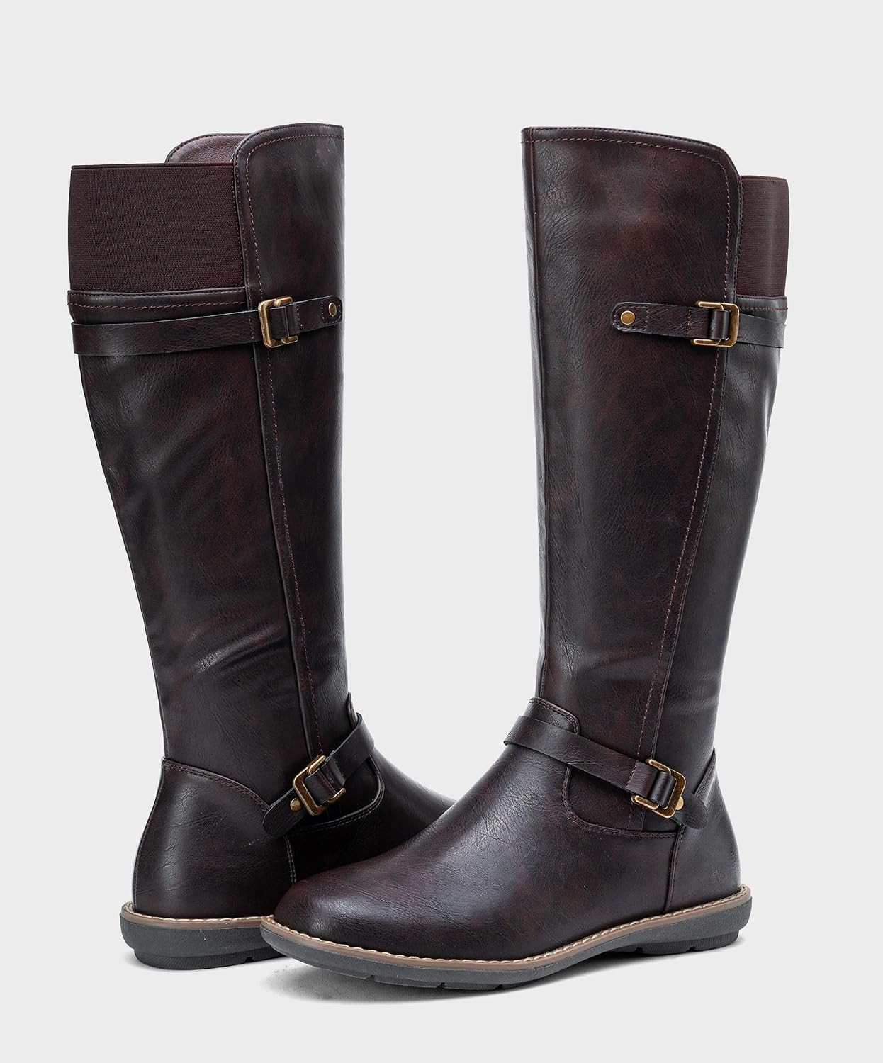 Women's Knee High Boots, Flat Riding Boots with Side Zipper | Amazon (US)