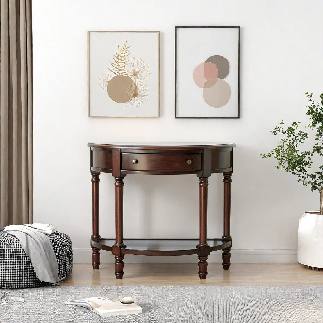 Half Round Solid Wood Console Table | Wayfair North America