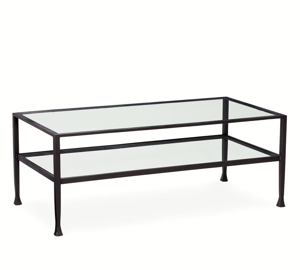 Tanner Rectangular Coffee Table, Blackened Bronze, 48&amp;quot;L | Pottery Barn (US)