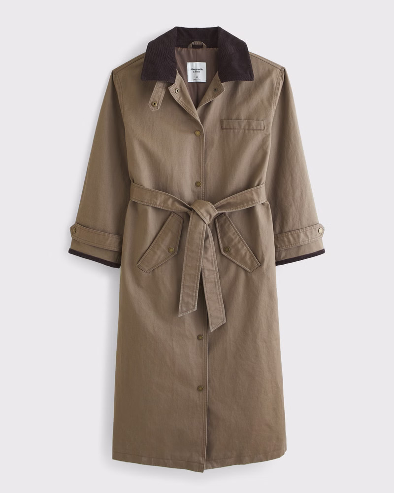 Long Waxed Barn Coat | Abercrombie & Fitch (US)