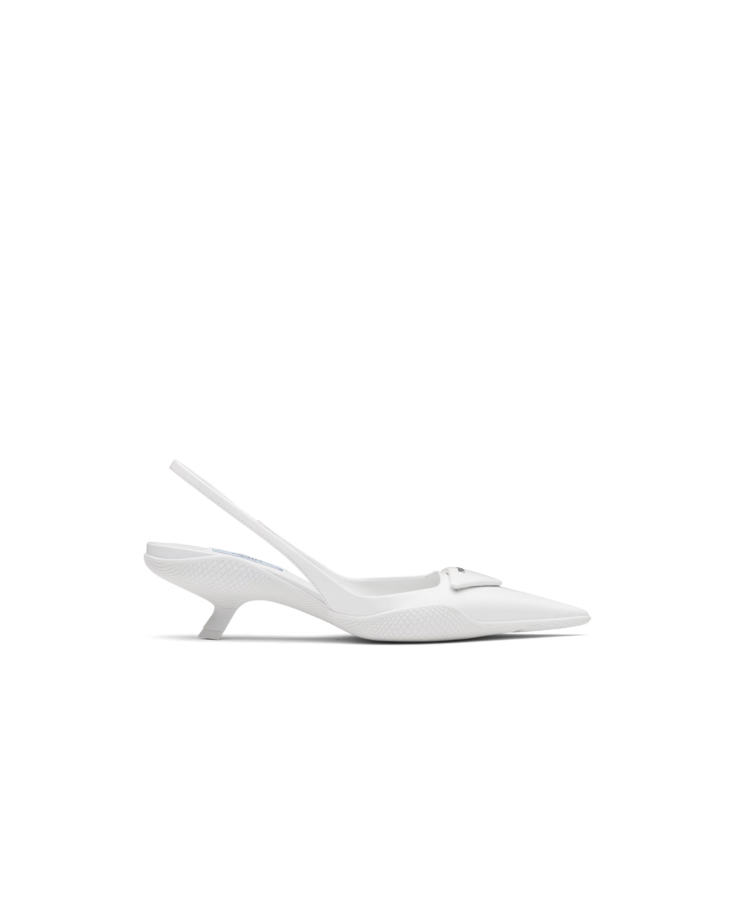 Brushed leather slingback pumps | Prada Spa UK
