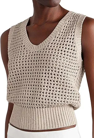 Women's 2025 Summer Bohemian Hollow Out Sleeveless Sweater Tanks Crochet Beach Knitted Tops | Amazon (US)