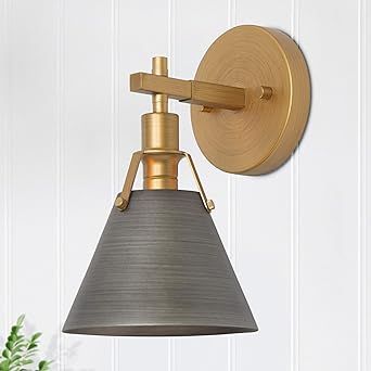 KSANA Gold Wall Sconces Lighting Fixture, Modern Vintage Wall Mounted Lamp 1-Light for Bedroom, B... | Amazon (US)