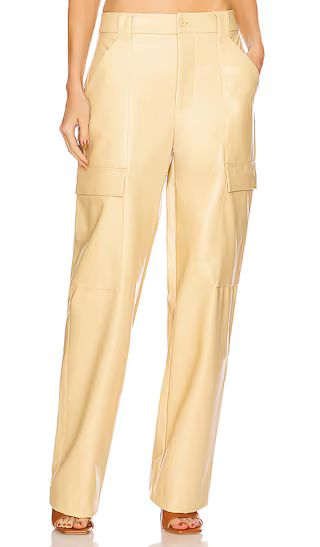 Waterbased Faux Leather Cargo Pant in Tan | Revolve Clothing (Global)