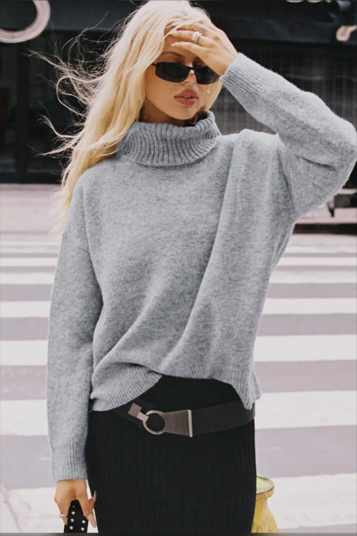Oswin Turtleneck Sweater Grey curated on LTK