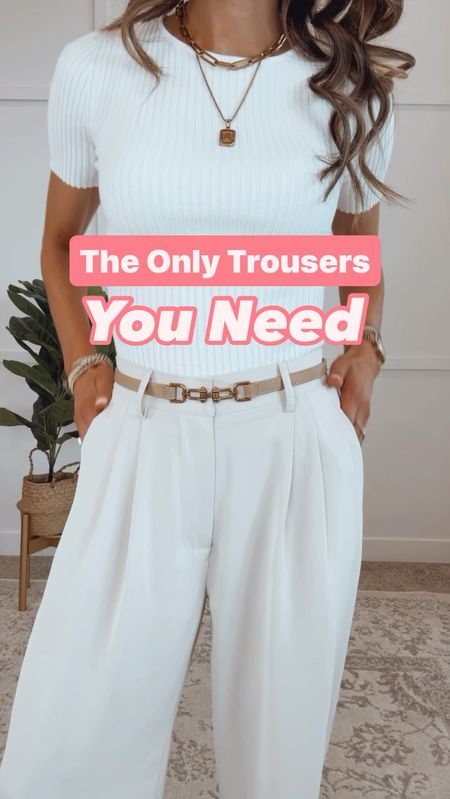 ✨I love that you can dress these trousers up or down. 

✨Sizing runs small so I suggest sizing up. I’m wearing a size 4 and I’m typically a 0-2. 

#trousers #trouserpants #stylingideas #springoutfits #summeroutfits

#LTKfindsunder100 #LTKsalealert #LTKstyletip