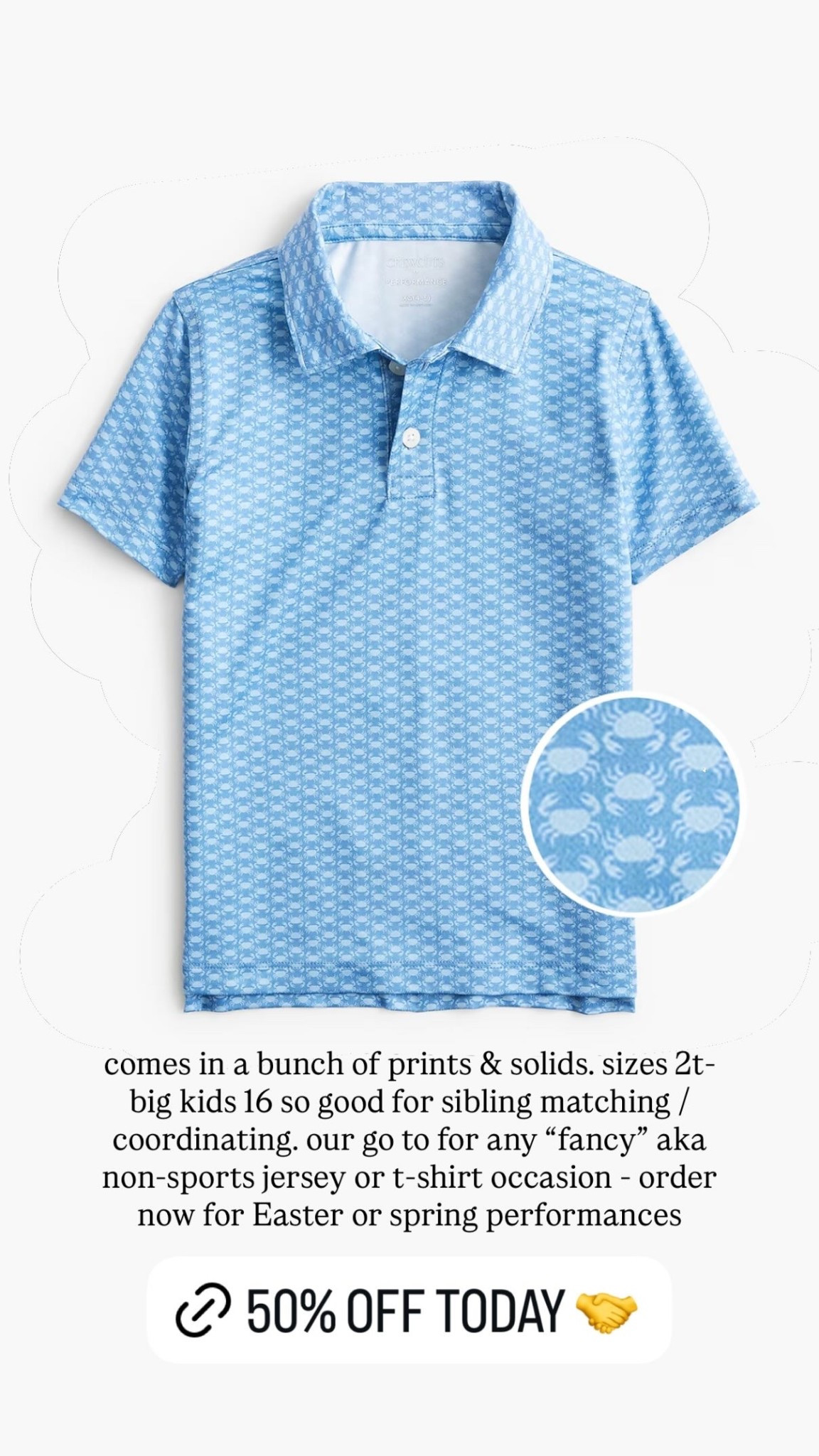 comes in a bunch of prints & solids. sizes 2t-big kids 16 so good for sibling matching / coordinating. our go to for any “fancy” aka non-sports jersey or t-shirt occasion - order now for Easter or spring performances

#LTKKids #LTKSeasonal #LTKSaleAlert