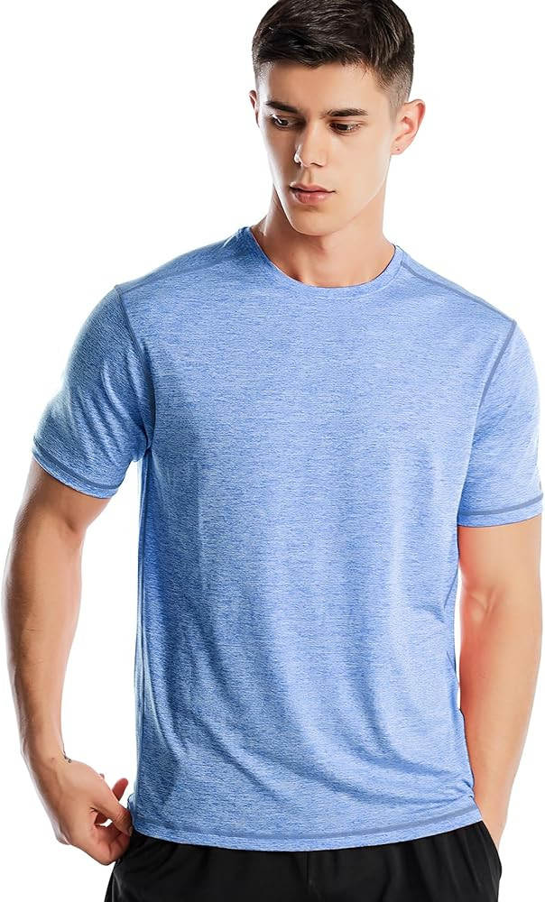 Zengjo Athletic Shirts for Men Short Sleeve Quick Dry Workout Running Gym Sport Exercise Tee Mois... | Amazon (US)