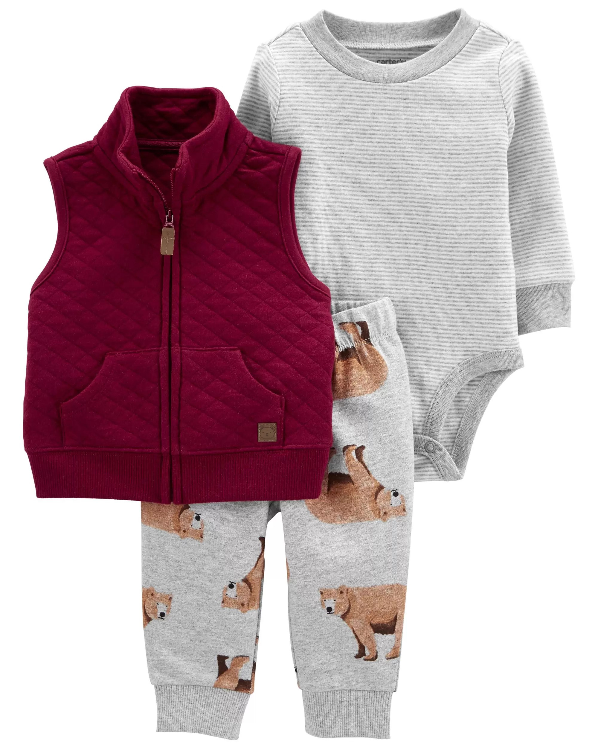 3-Piece Quilted Vest Set | Carter's