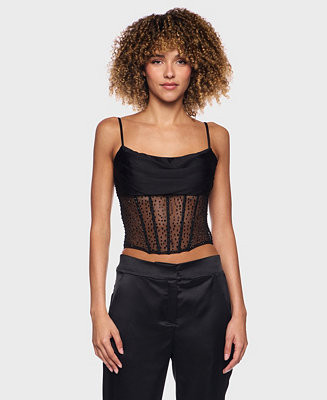 Junior's Cowl Neck Corset Top | Macy's