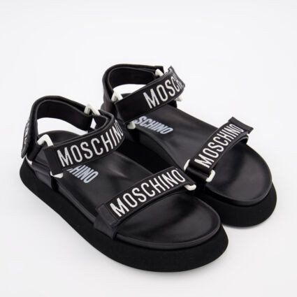 Black Logo Velcro Strap Chunky Sandals | TK Maxx