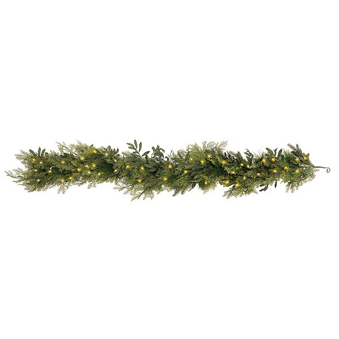 Prelit Mixed Cedar 6' Garland | Ballard Designs, Inc.