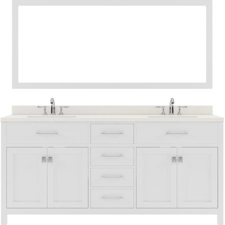 Virtu MD-2172-GQSQ-WH-002 Caroline Parkway 72 Inch Double Bathroom Vanity Set In White | Walmart (US)