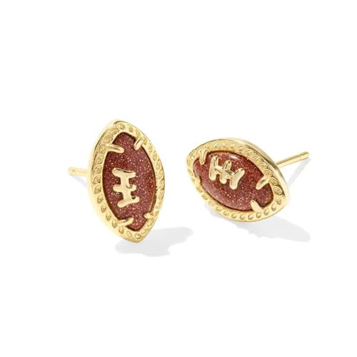 Kendra Scott Football Stud Earring, 14k Gold Plated Brass, Goldstone, Fashion Jewelry for Women | Amazon (US)