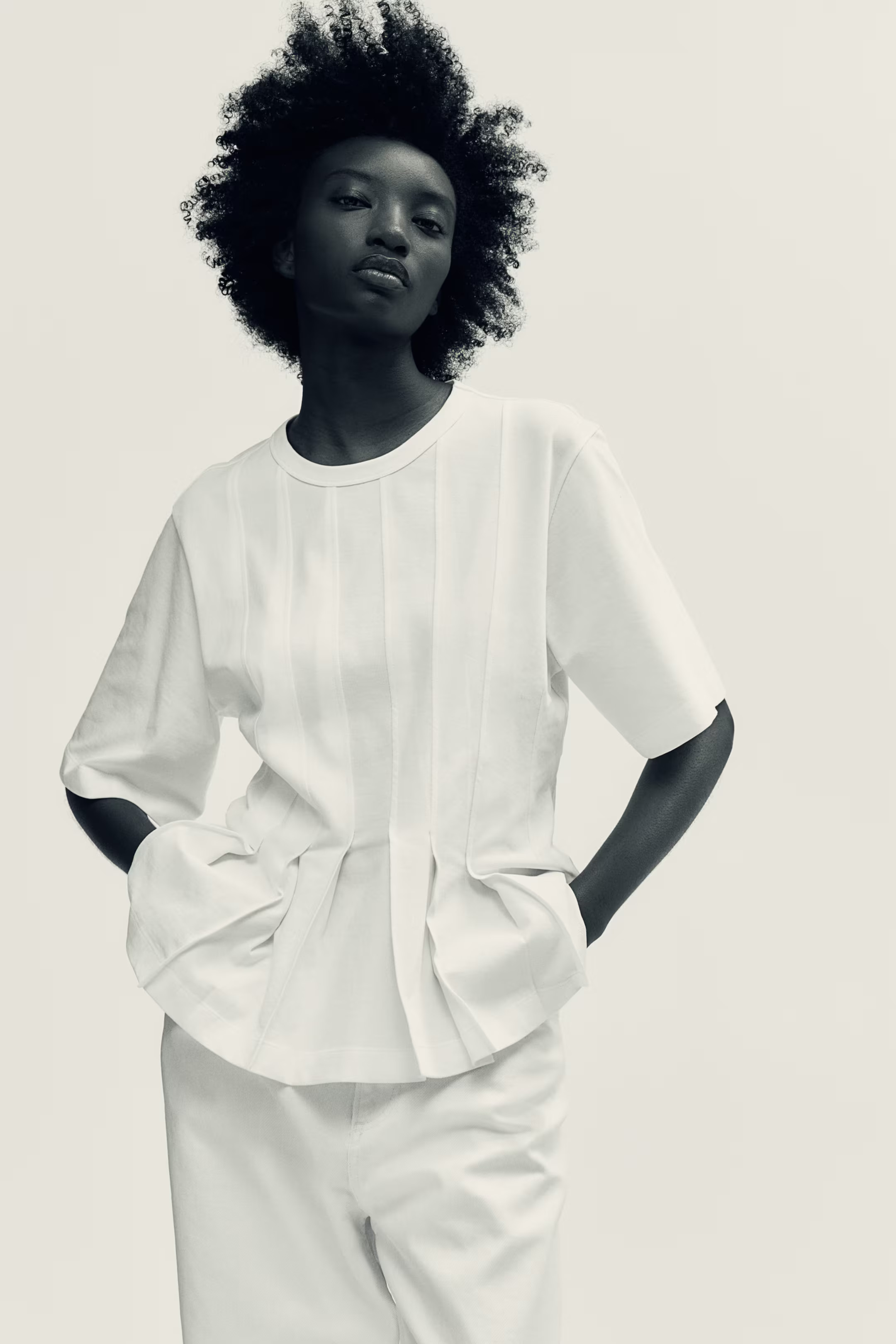 Waisted T-shirt - White - Ladies | H&M GB | H&M (UK, MY, IN, SG, PH, TW, HK)