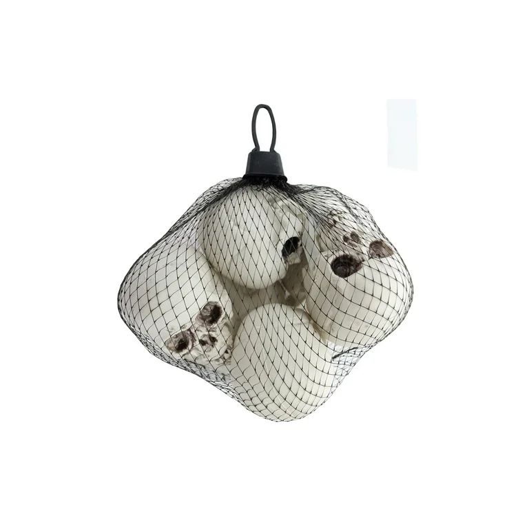 Sierra Pacific Crafts Plastic Skulls Mesh Bag 6pc White - Walmart.com | Walmart (US)