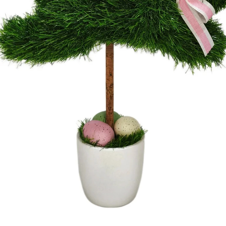 Faux Grass Running Bunny Topiary, Green, 17", Easter by Way To Celebrate | Walmart (US)