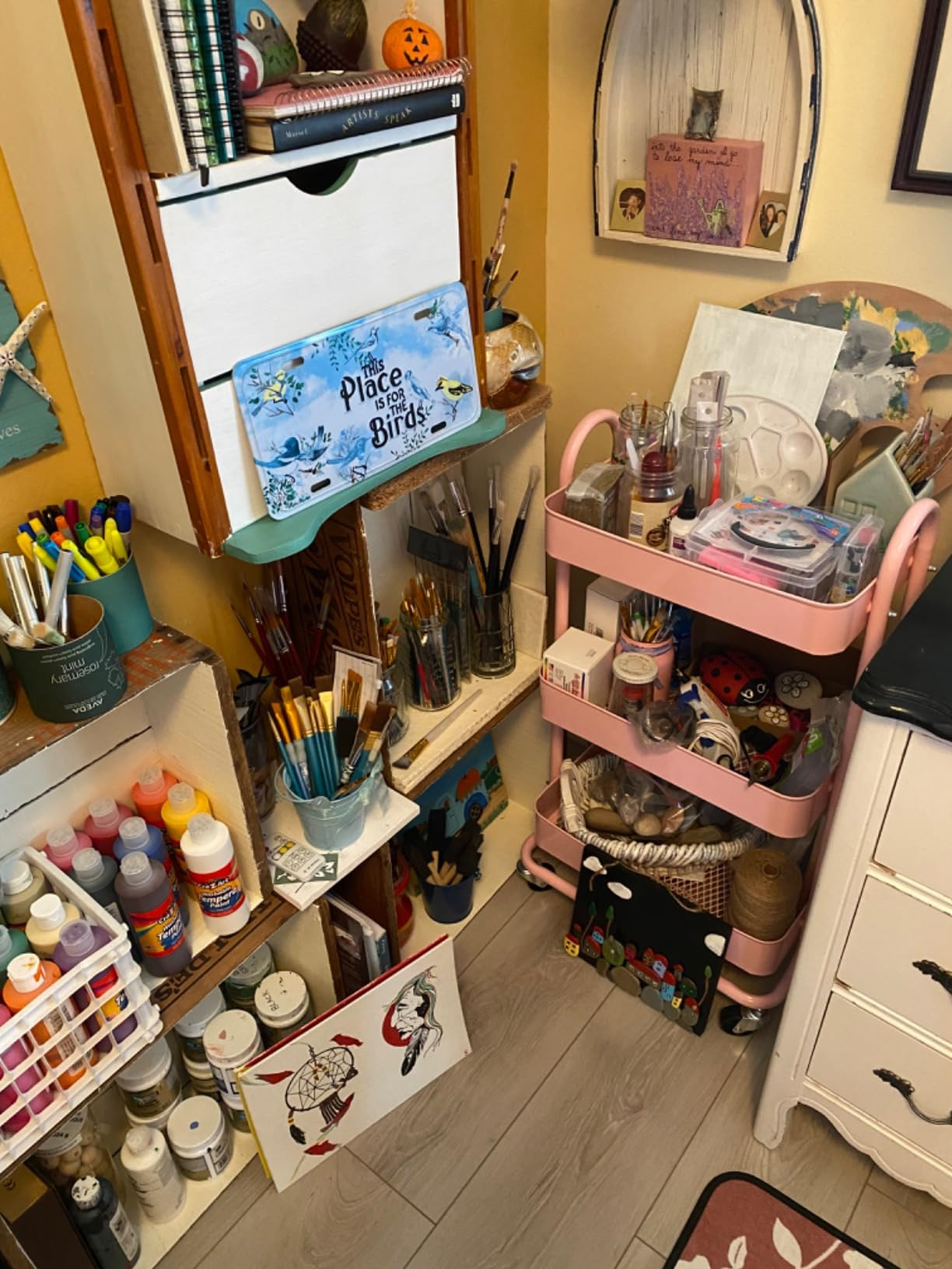 Amazon Basics 3-Tier Metal Rolling Utility or Kitchen Cart - White | Amazon (US)