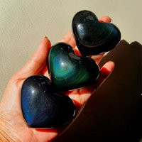 Rainbow Obsidian Heart Shape Crystal Heart Gifts Ome Display | Etsy (US)