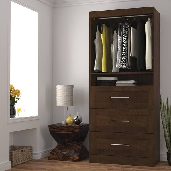 Pur by Bestar 36-inch Storage Unit with 3-drawer Set - White | Bed Bath & Beyond