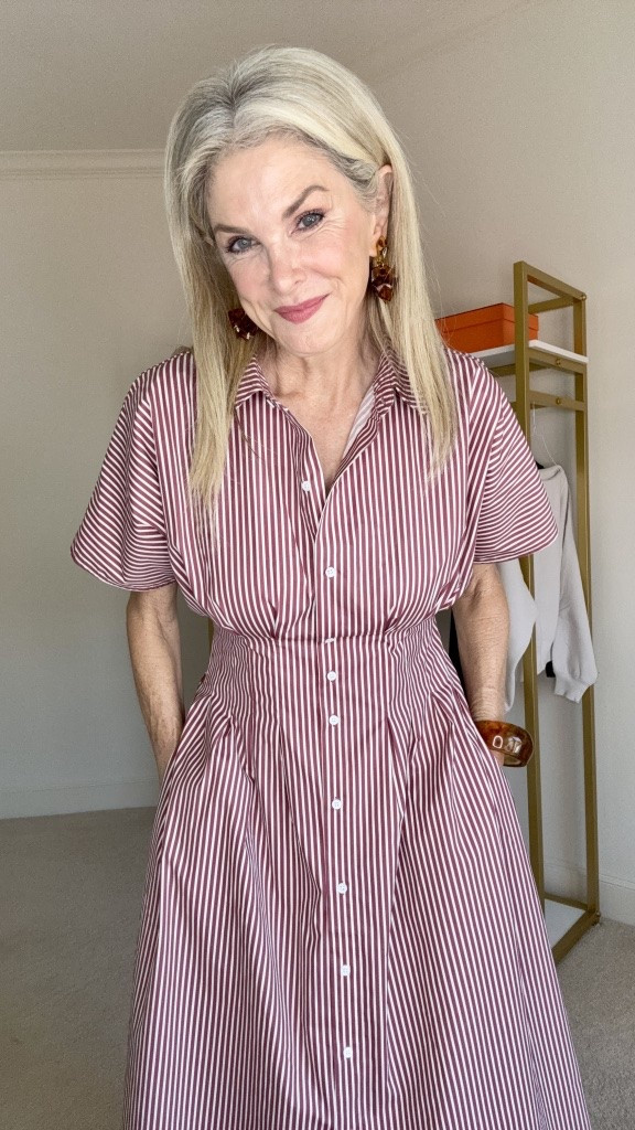 Gorgeous striped shirtdress for late summer and early fall! Size S

#LTKOver40 #LTKSeasonal #LTKootd