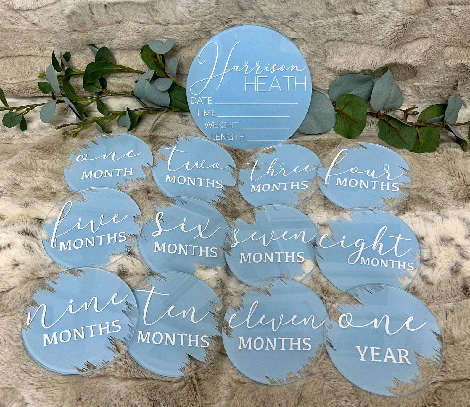 Acrylic Baby Milestone Set, Baby Milestone Discs, Baby Photo Prop, Baby Gift, Baby’s First Year... | Etsy (US)