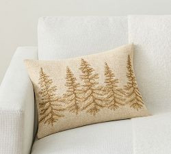 Treeline Embellished Lumbar Pillow | Pottery Barn (US)