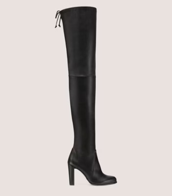 Stuart Weitzman Highland Over-The-Knee, Black Stretch Nappa Leather, Size: 4 Medium | Stuart Weitzman (US)