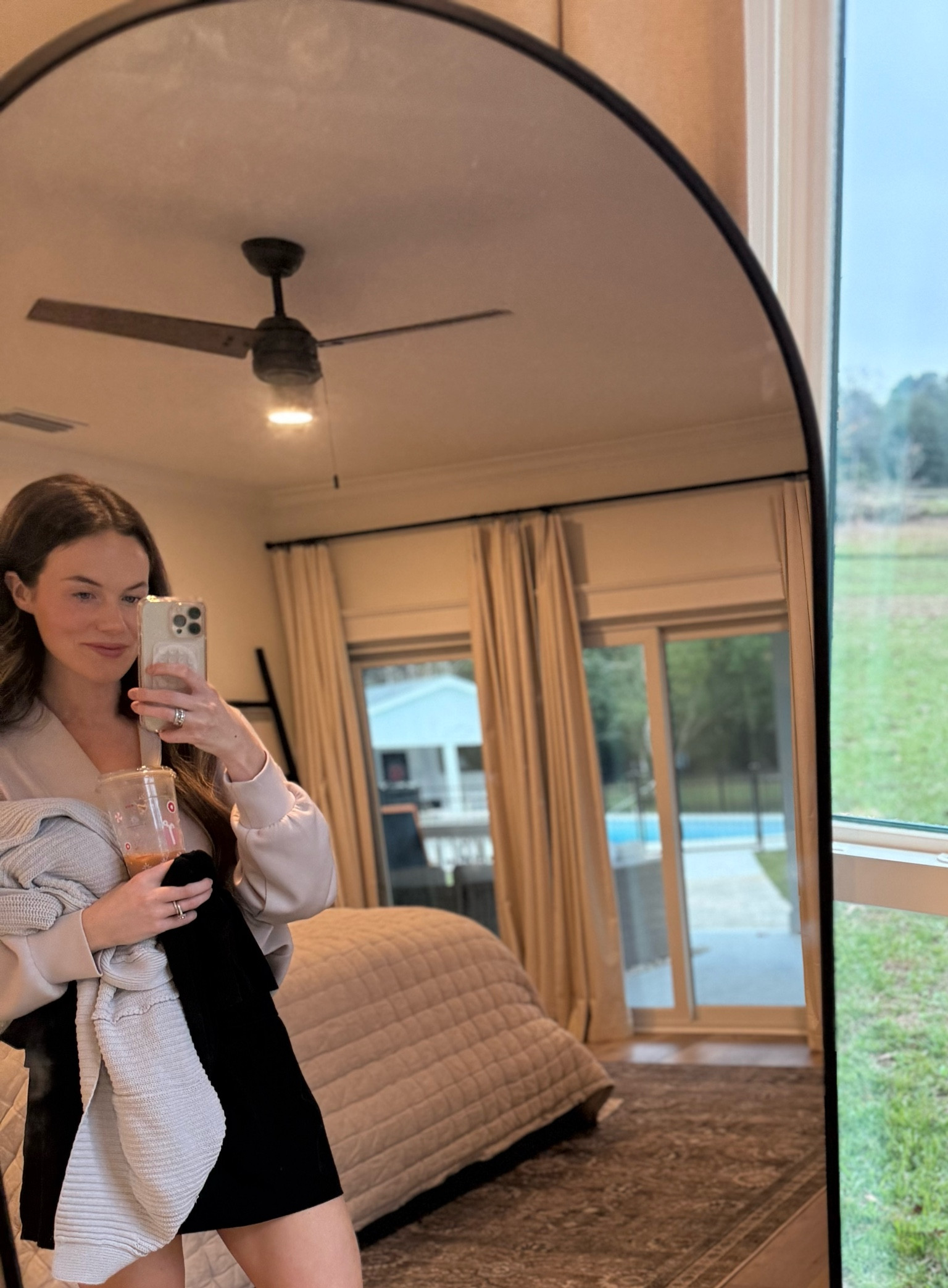 black arch mirror, try on mirror, at home, black mirror, affordable tall mirror 

#LTKHome #LTKStyleTip #LTKFindsUnder100
