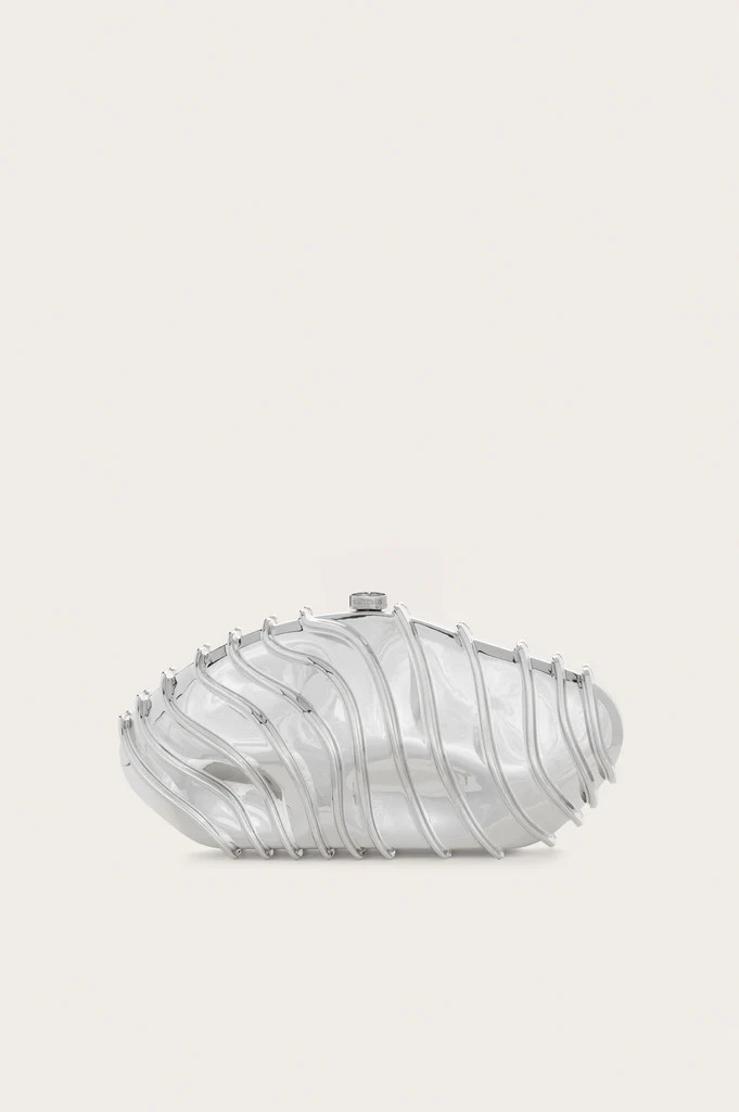 EZARA CLUTCH - SHINY SILVER | Cult Gaia - US