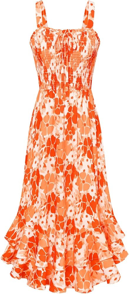 GRACE KARIN Women's 2026 Summer Floral Boho Dress Square Neck Strapped Swing A Line Sundress Beac... | Amazon (US)